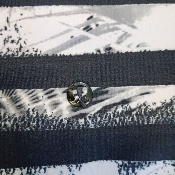 Lululemon Legging Under Pant Full-On Luon Roll Down Shady Palms Black White 4 - Picture 8 of 8